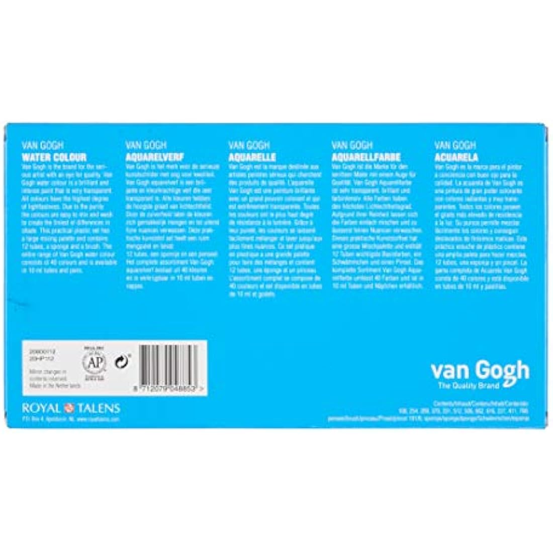 Van Gogh Watercolour Plastic case Set | 12 x 10 ml Tubes
