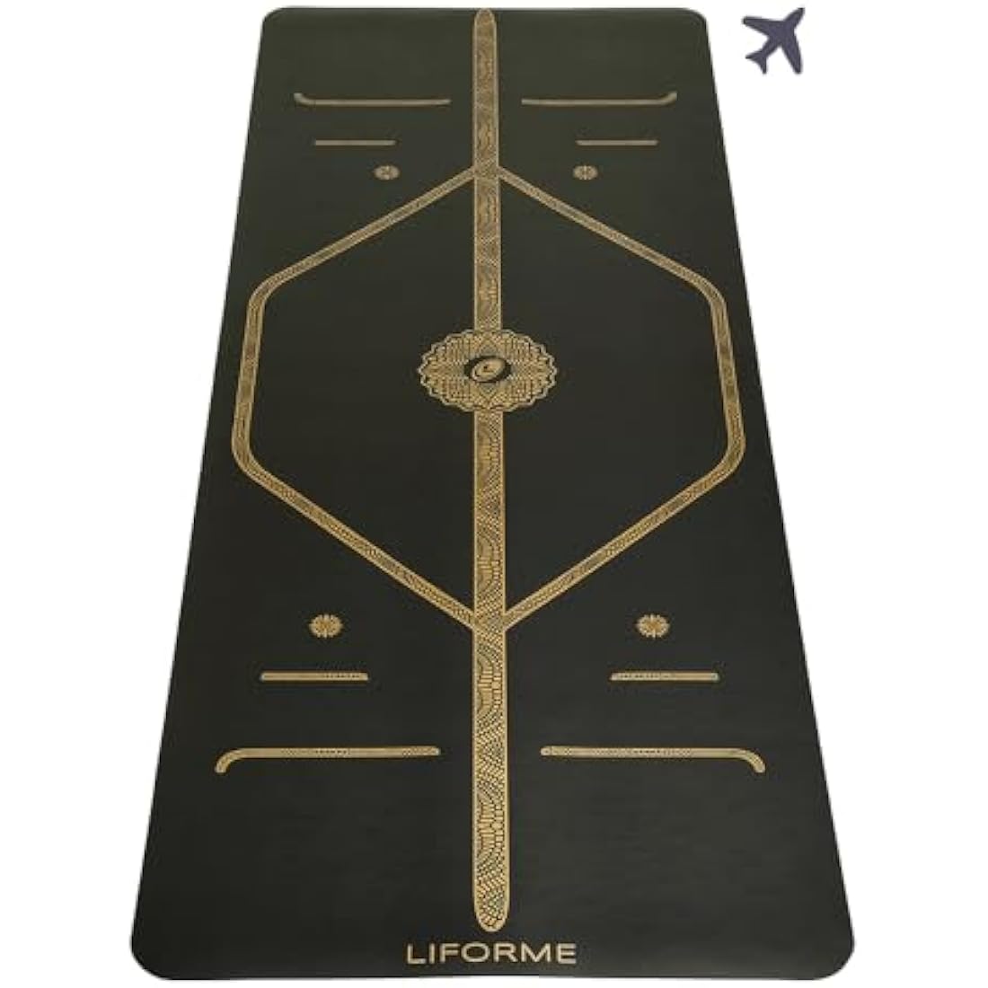 Liforme Travel Yoga mat – Patented Alignment System, Warrior-like Grip, Non-slip, Eco-friendly and Biodegradable, Ultra-lightweight, Sweat resistant, Long, Wide and Thick
