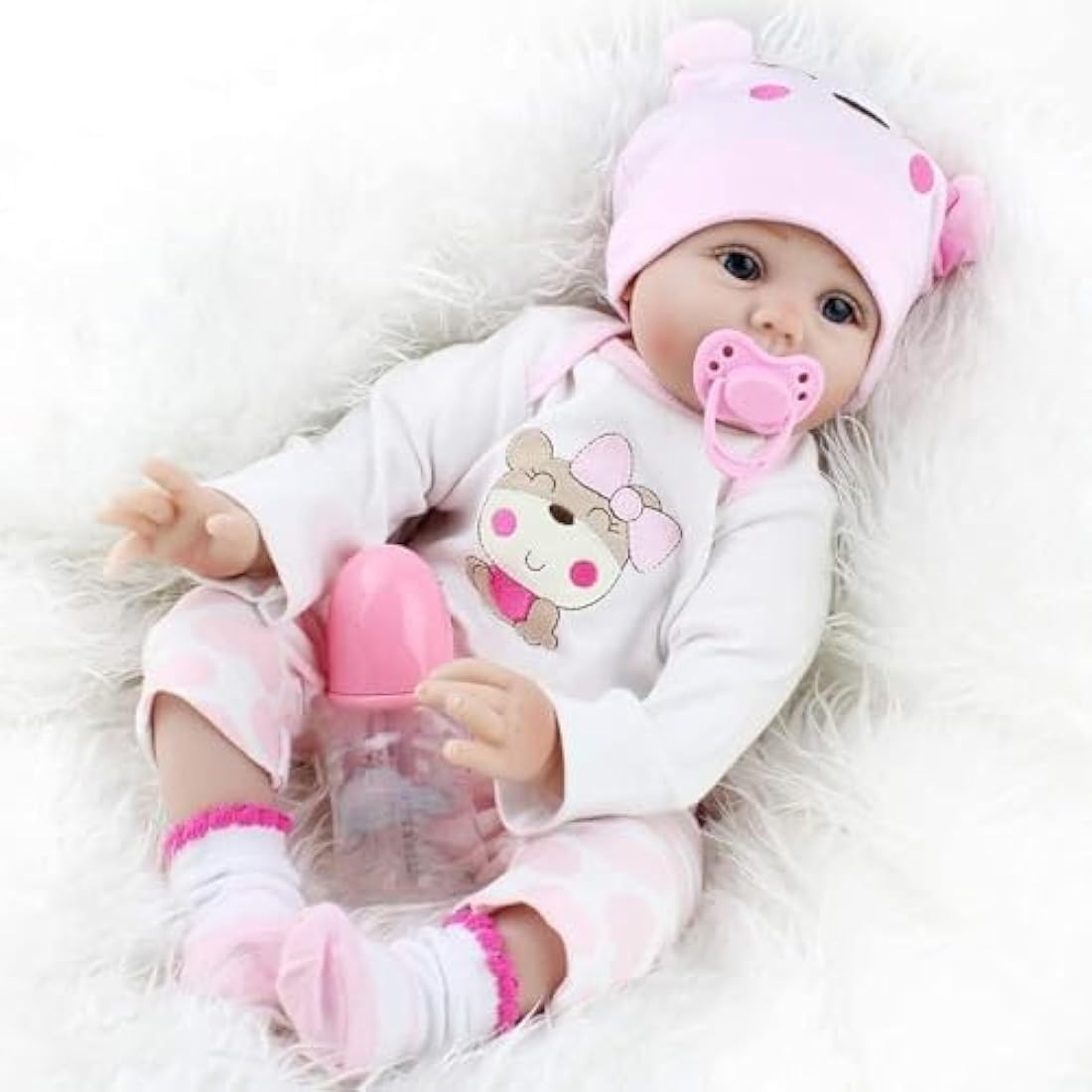 ZIYIUI 22 Inch Reborn Dolls Girl Birthday Soft Silicone Vinyl Real Life Dolls Toddler Sleeping Girl Lifelike Handmade 55cm Reborn Babies Xmas Gift