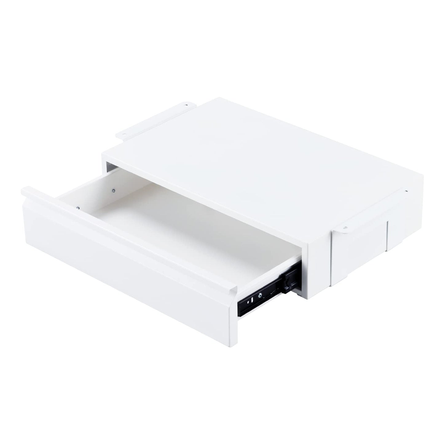 OSteed Large Under Desk Metal Drawer 45cm, Office Under Shelf Drawer, White