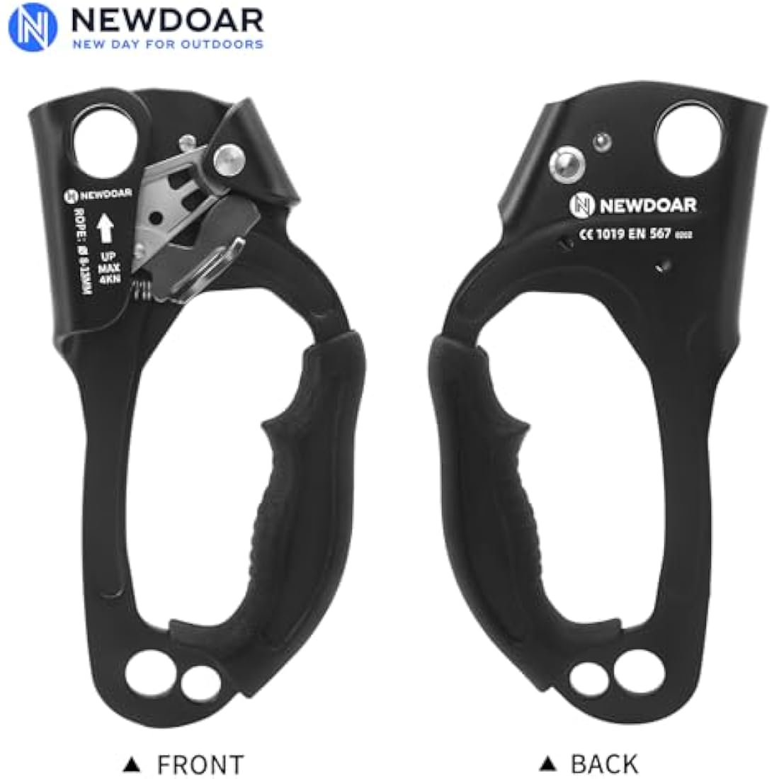NewDoar UIAA & CE Certified Hand Ascender Rock Climbing Tree Arborist Rappelling Gear Equipment Rope Clamp for 8~13MM Rope