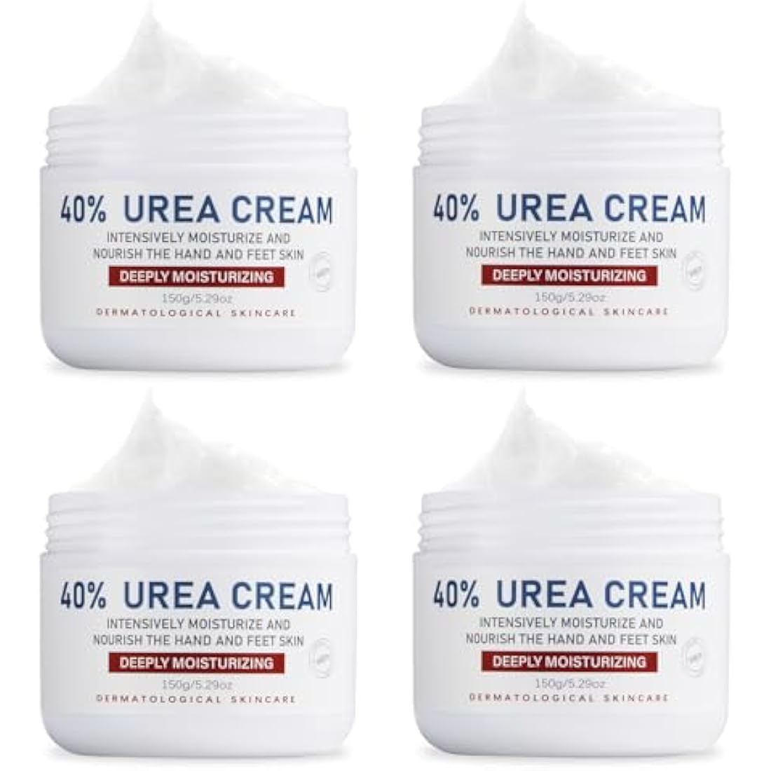 OUKEYA Urea Cream 40 Percent, Urea Foot & Hand Cream for Cracked Heels and Dry Skin, Urea Lotion for Deep Moisturizing, Callus Remover Nourishes Soften, Maximum Strength(150g (Pack of 4))