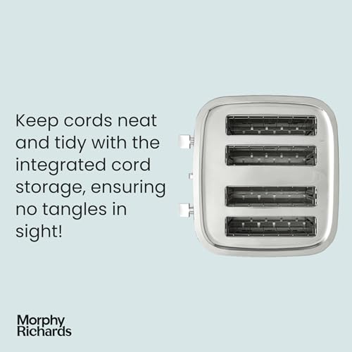 Morphy Richards Illumination 4 Slice Toaster, 7 Toast Settings, Browning Controls, Variable Width Slots, Auto Pop-up, Removeable Crumb Tray, Cord