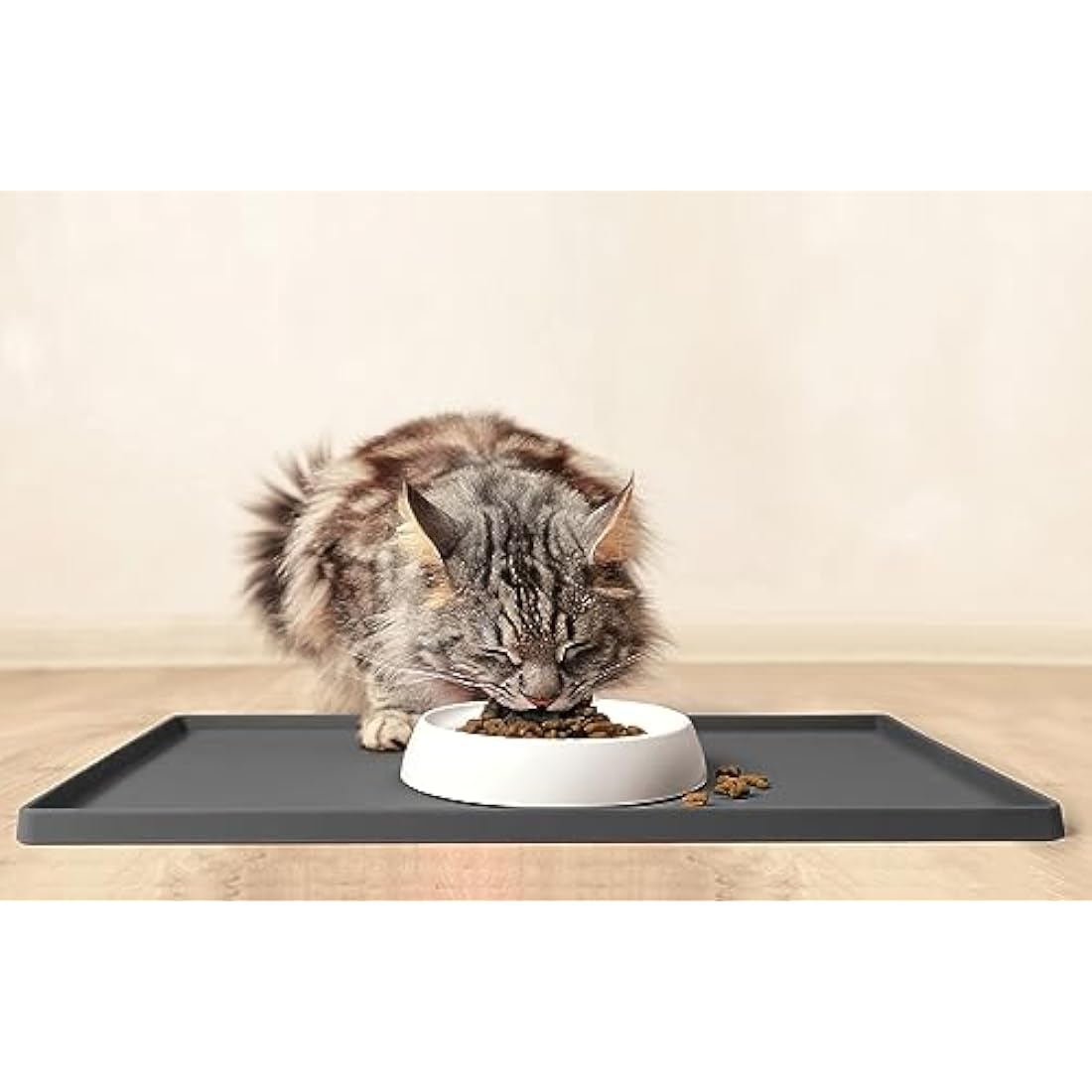 CatGuru Cat Bowls, Whisker Stress Free Cat Food Bowl, Reliefs Whisker Fatigue, Wide Cat Bowl, Non Slip Cat Food Bowls, Shallow Cat Dish, Cat Feeding & Watering Supplies (Set of 2, Ceramic, White)