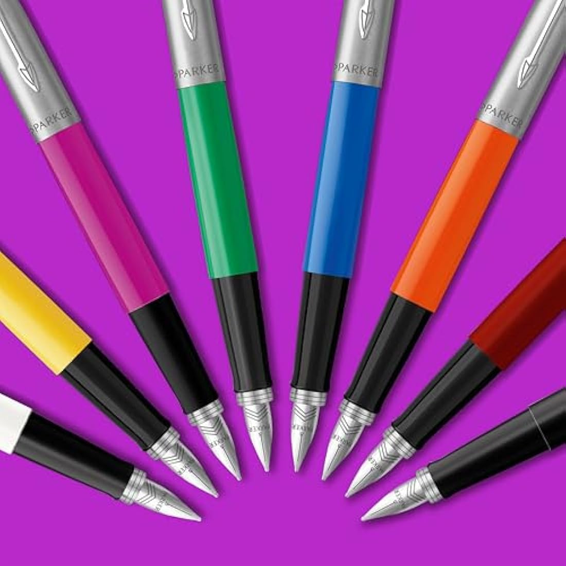 Parker Jotter Originals Fountain Pen | Classic Magenta Finish | Medium Nib | Blue & Black Ink
