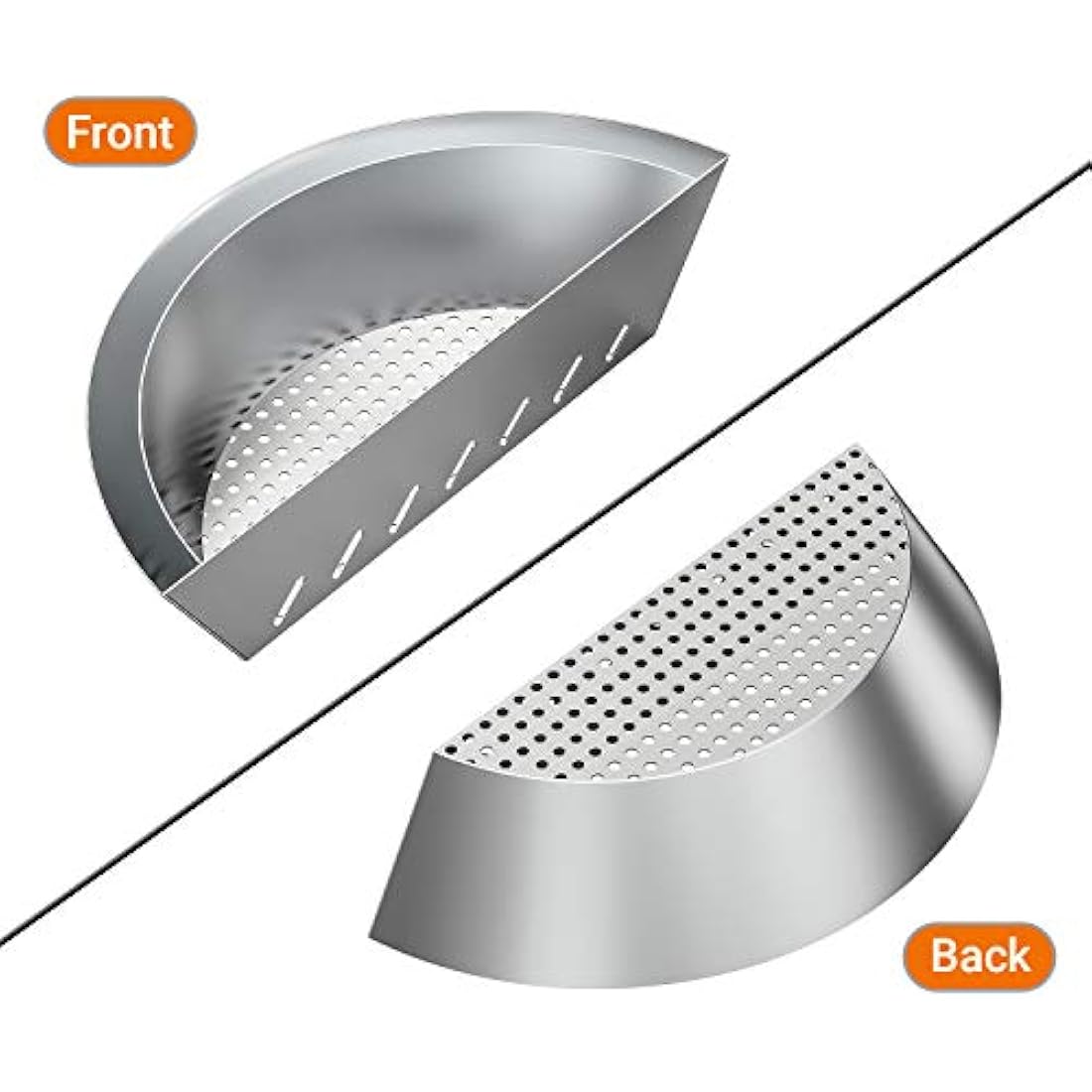 Onlyfire Contoured Stainless Steel Char-Basket Charcoal Briquet/Charcoal Fuel Holder for 57-67cm Kettle Grill