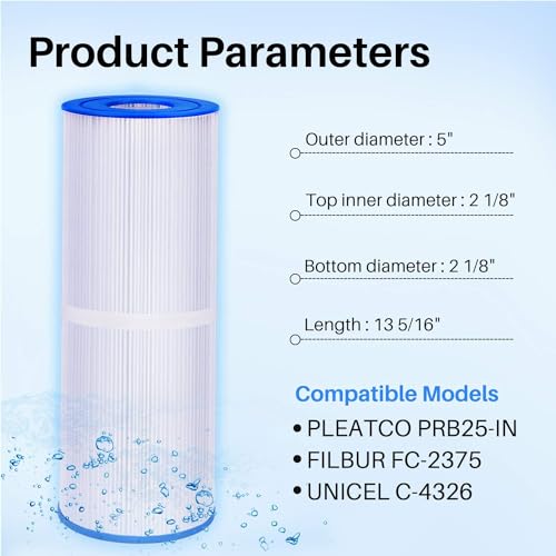POOLPURE Spa Filters for Hot Tub Replacement for Unicel C-4326, ???? ????????? ????????? Filbur FC-2375, Pleatco PRB251N (Invoice Available)