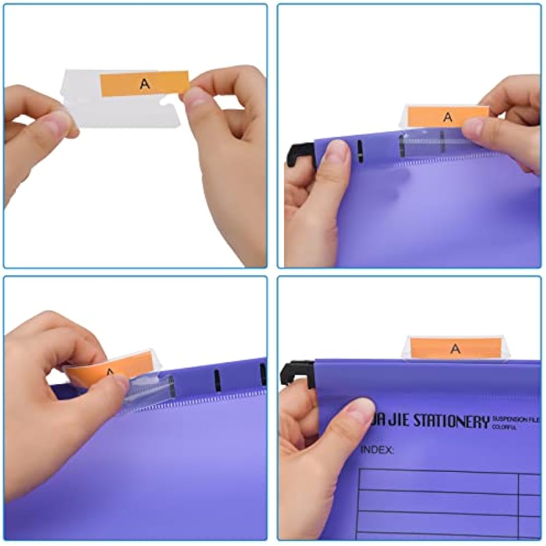 Suspension Files, MerryNine 15PCS Polypropylene Filing Cabinet Suspension Files with Tabs and Card Inserts for School Home Work Office Organization **Check Size Before Ordering ** (Purple, A4)