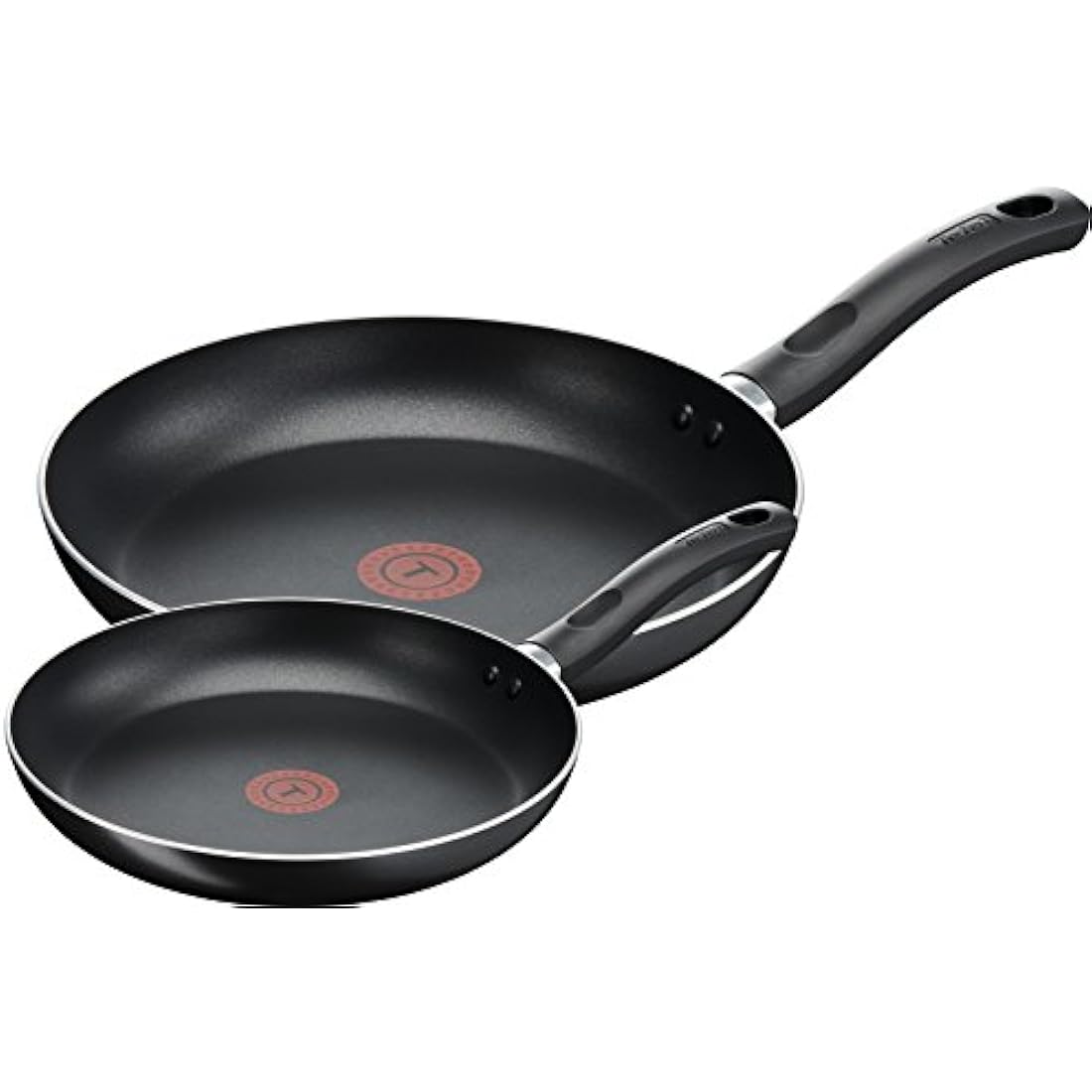 Tefal Taste Twin Frying Pan Set, 20/28cm Non-Stick Aluminium Cookware, All Hobs Compatible Except Induction, Dishwasher Safe, Black - B189S244