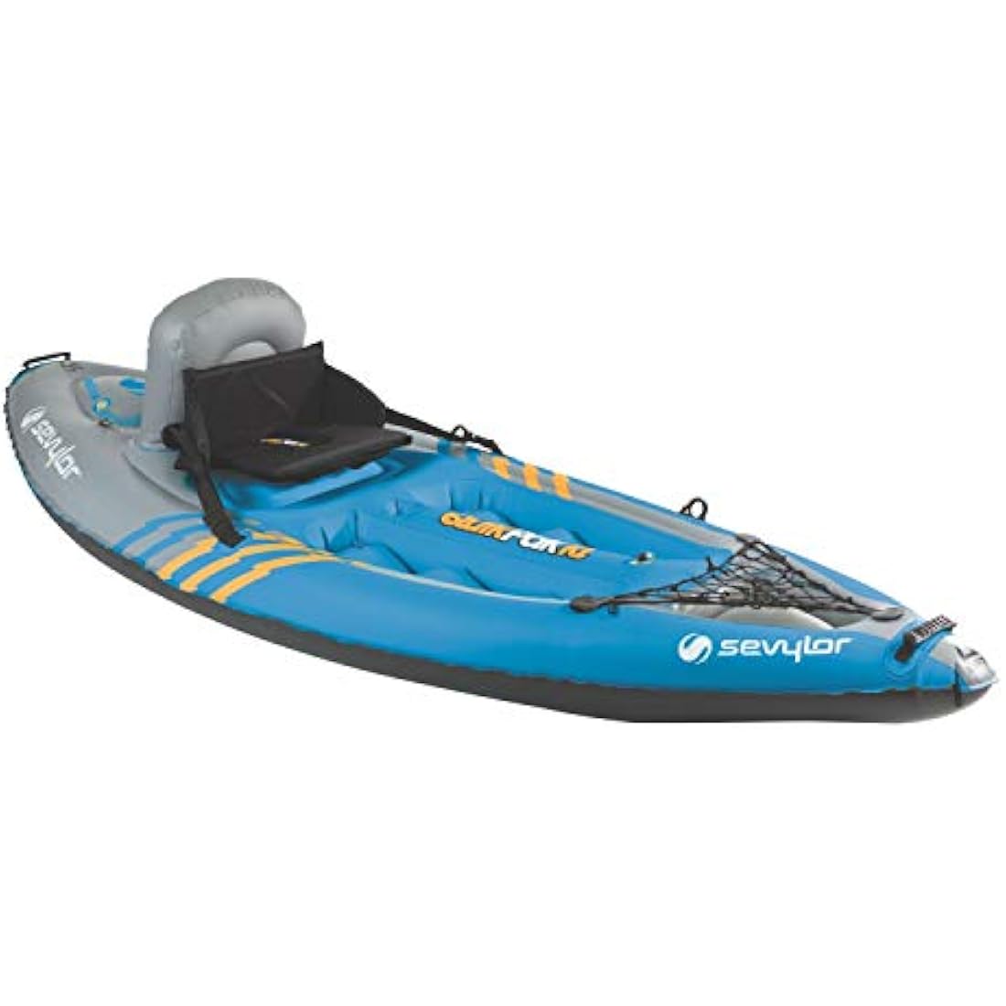 Sevylor QuickPak K1 1-Person Inflatable Kayak, Kayak Folds into Backpack with 5-Minute Setup, 21-Gauge PVC Construction; Hand Pump & Paddle Included