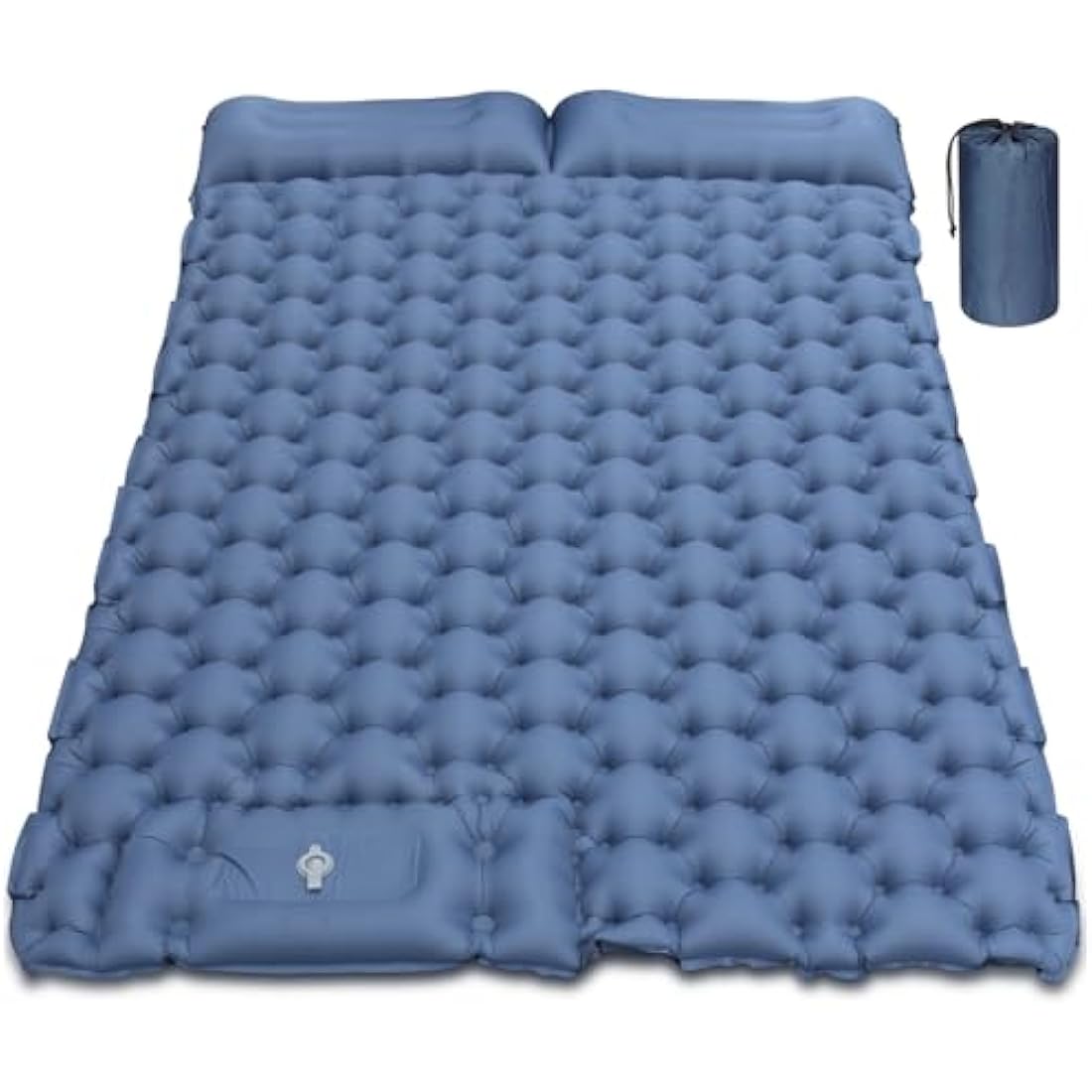 Camping Mat, 12cm Thickened Outdoor Mattress, Camping Mattress with Integrated Air Pump, Ultra Light and Waterproof Outdoor Sleeping Mat for Camping, Hiking, Backpacking, Cycling Trips (blue gray)
