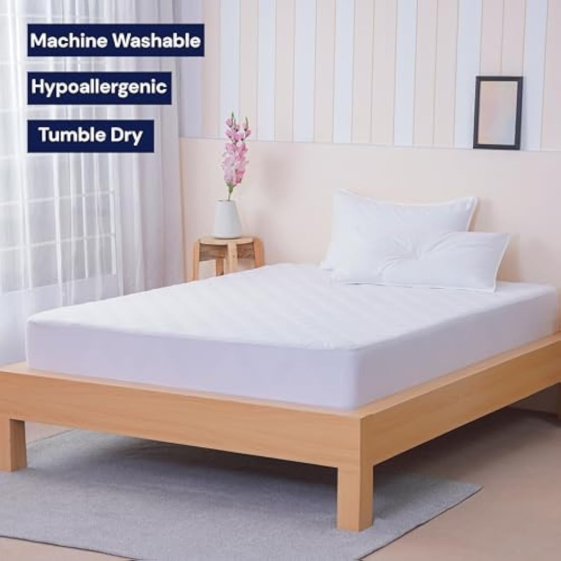 Sheet Story Quilted Mattress Protector King Size - 40cm Deep Pocket - Hypoallergenic King Size Mattress Protector - Kingsize - Not Waterproof