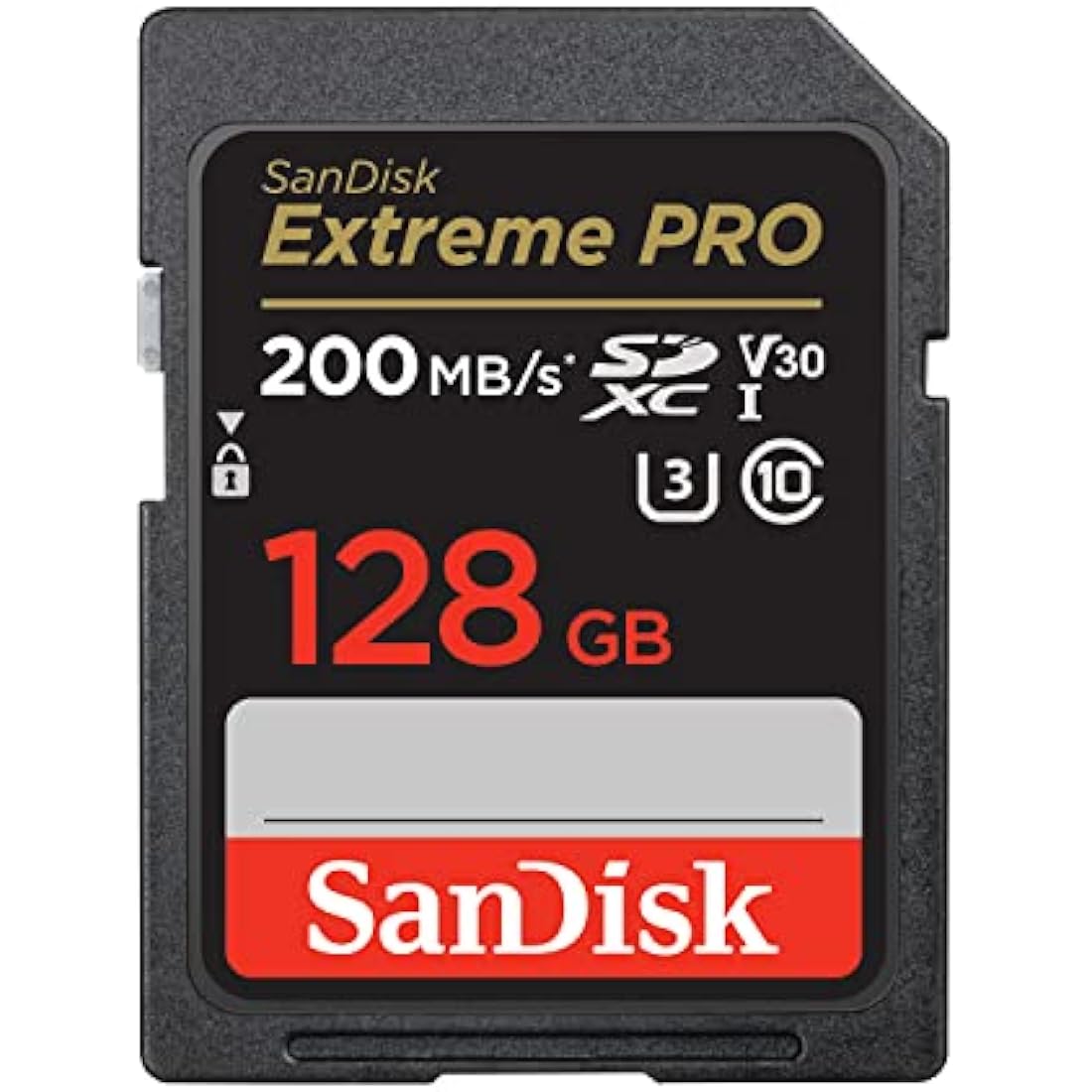 SanDisk 128GB Extreme PRO SDXC card, SD Card, V30 Memory Card, 4K UHD, up to 200 MB/s, SanDisk QuickFlow Technology, RescuePro Deluxe Data Recovery Software, UHS-I, Class 10, U3, V30