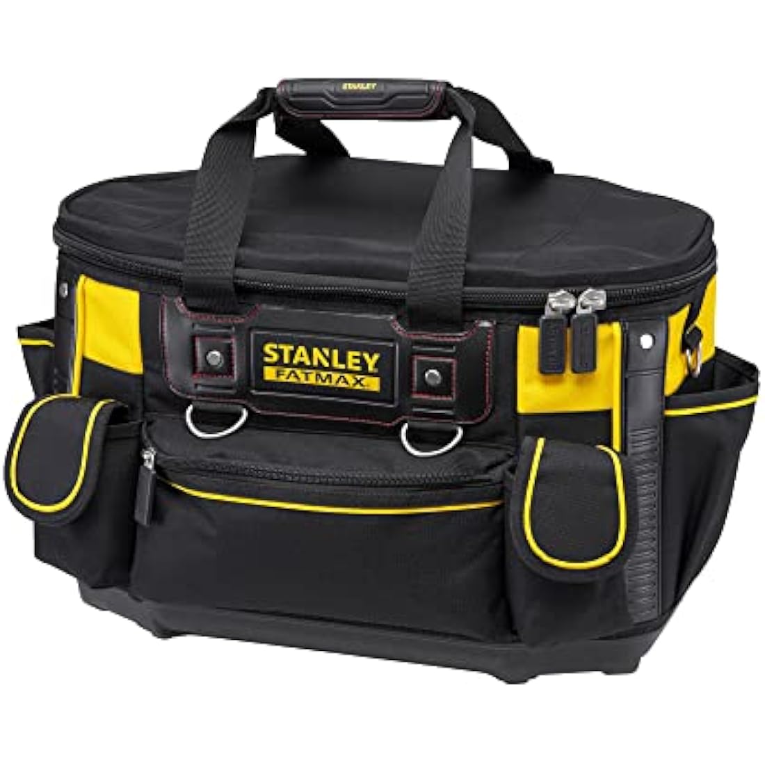 STANLEY FATMAX Round Top Rigid Tool Bag, 18", Quick Tool Access with Wide Opening Zip Design, Multiple Internal and External Pockets, Carry Handle and Shoulder Strap, 20kg Load Capacity, FMST1-70749