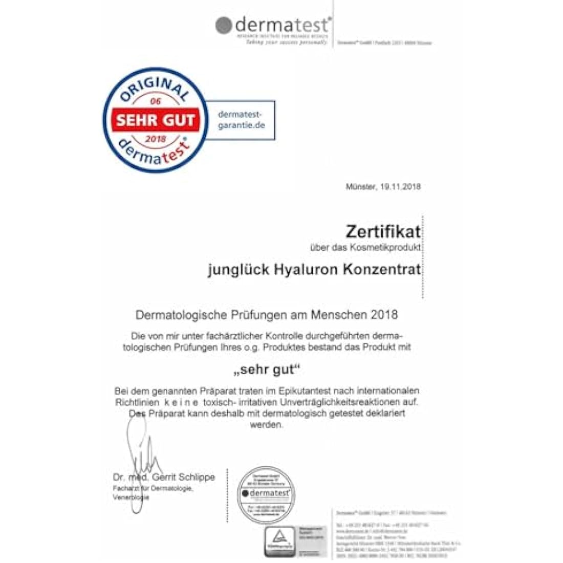 JUNGLÜCK Hyaluron Concentrate | Gives you valuable moisture & a fresh complexion | Reduces dryness lines