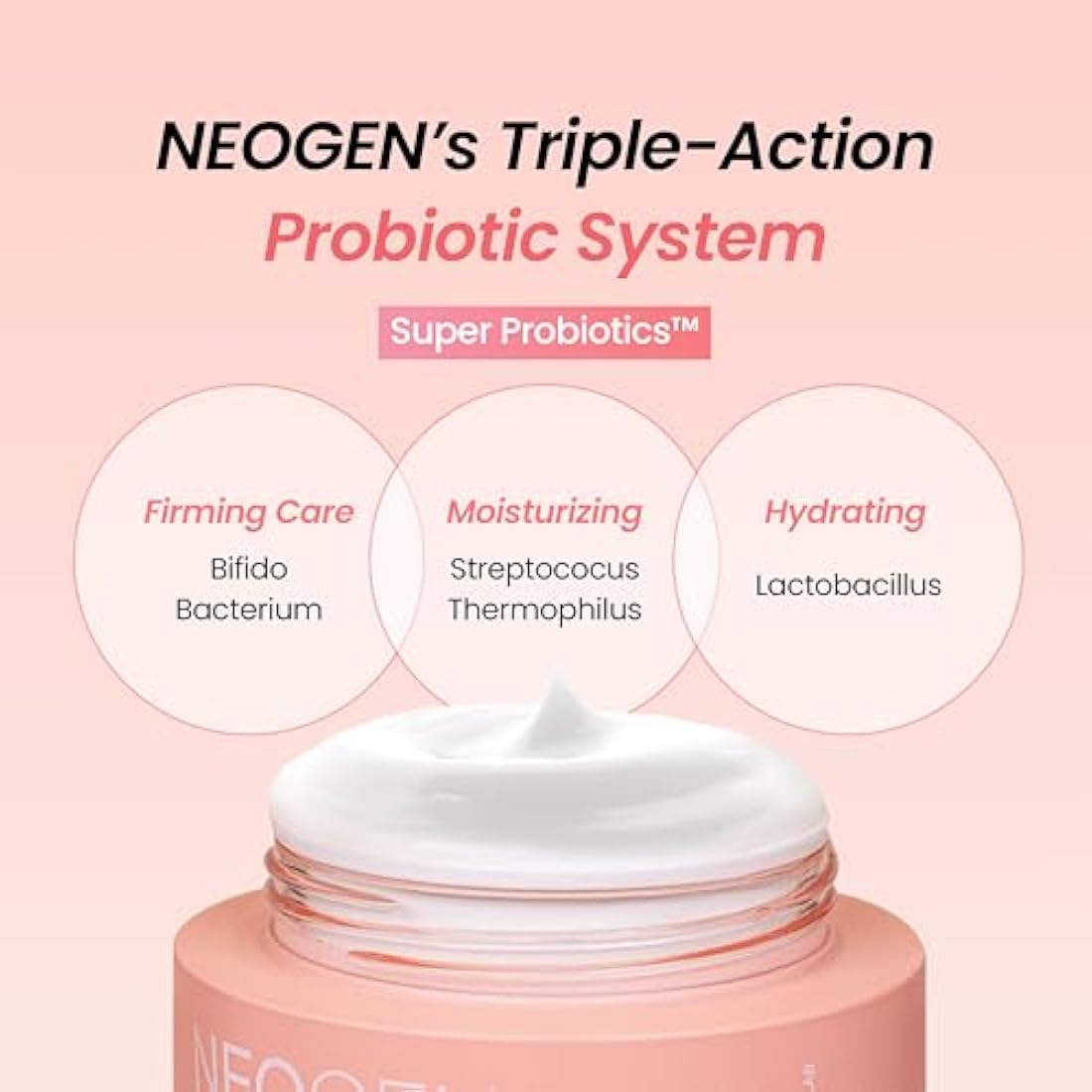 DERMALOGY by NEOGENLAB Probiotics Relief Cream 1.76 oz (50g) - Hydrating & Firming Facial Moisturizer with Probiotics Lactobacillus & Bifida & Collagen - Korean Skin Care