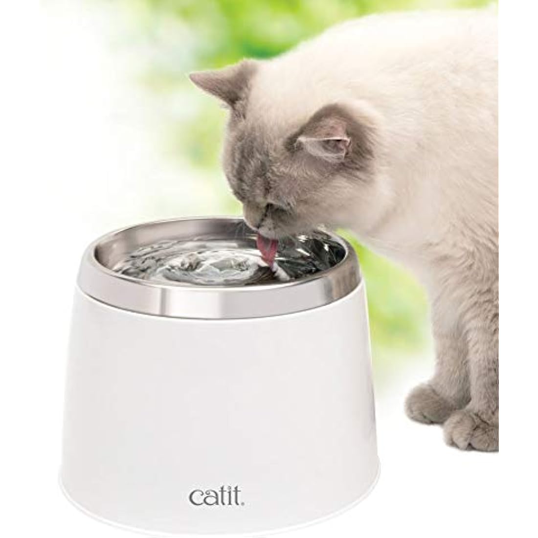 Catit Fresh and Clear Stainless Steel Fountain, White