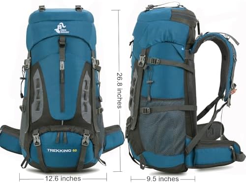Bseash 60L Waterproof Lightweight Hiking Backpack with Rain Cover,Outdoor Sport Travel Daypack for Climbing Camping Touring