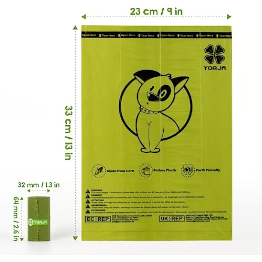 YORJA Dog Poo Bags, 720 Pet Poop Bags, Extra Thick and Strong 100% Leak-Proof Biodegradable Waste Bags