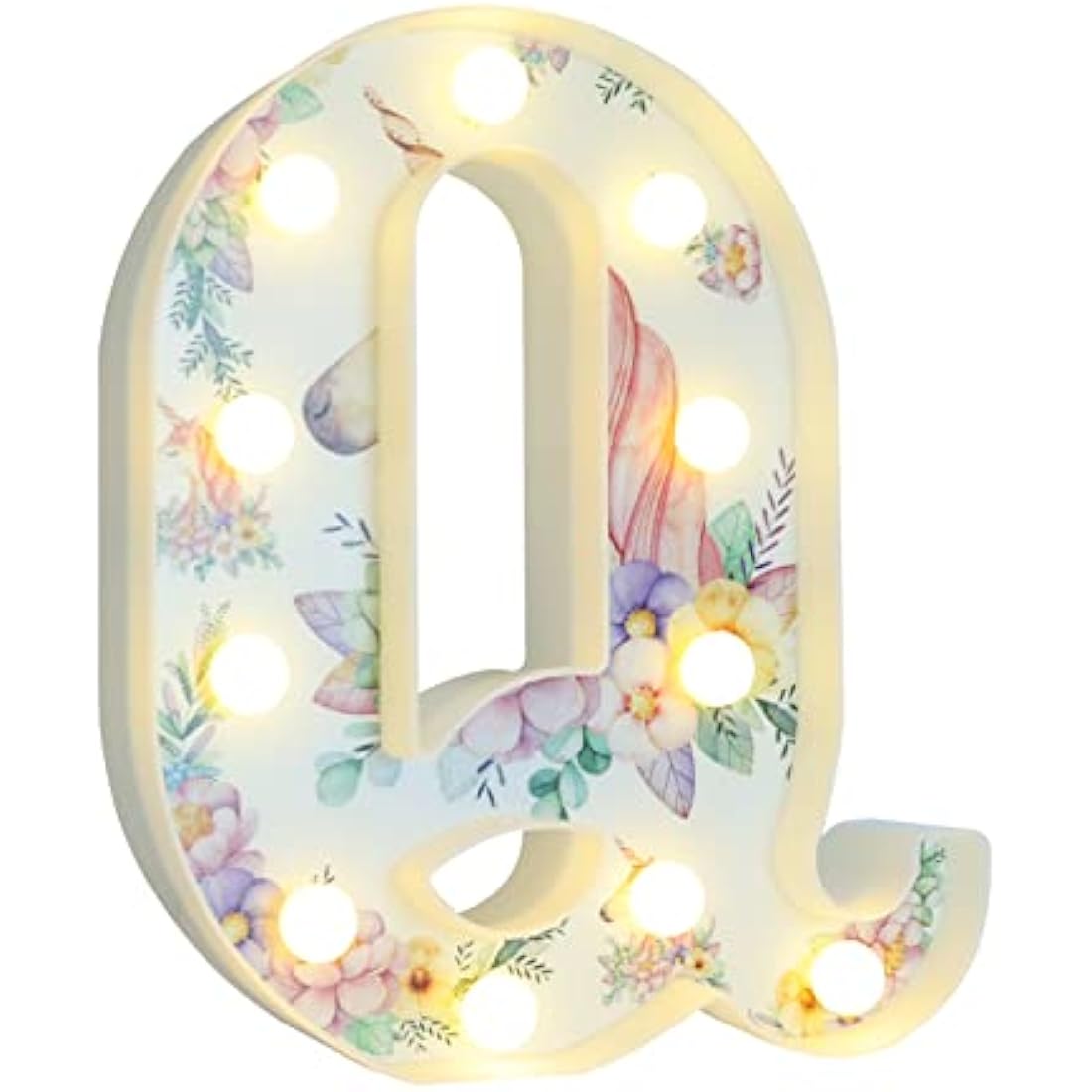 Vimlits Unicorn Light Up Letters, LED Letter Lights Warm White Alphabet Sign Unicorn Gifts for Girls Birthday Unicorn Party Decorations Bedroom Night Light Christmas Valentine Wall Table Decor - Q