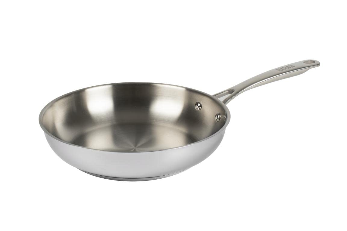KUHN RIKON Allround Oven-Safe Induction Uncoated Frying Pan, 24 cm, Stainless Steel, Silver