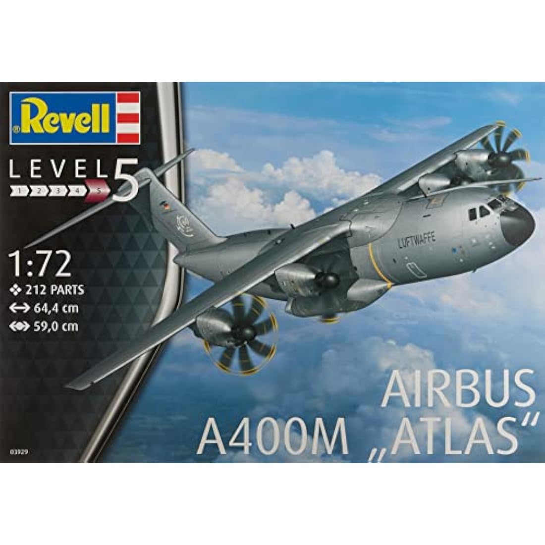 Revell 03929 Airbus A400M ATLAS 1:72 Scale Unbuilt/Unpainted Plastic Model Kit