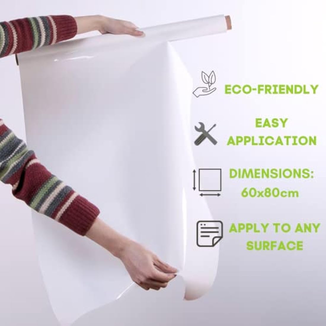 Smarter Surfaces Whiteboard Sheets (20 Wall Stickers) Removable Disposable Multi-use Perforated Dry Erase Sheets | Flipchart Paper (White)