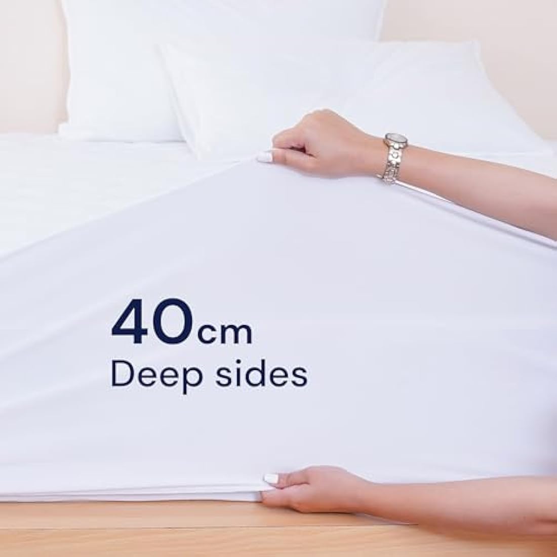 Sheet Story Quilted Mattress Protector King Size - 40cm Deep Pocket - Hypoallergenic King Size Mattress Protector - Kingsize - Not Waterproof