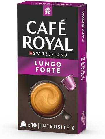 Café Royal, Lungo Forte, 100 Nespresso (R) compatible capsules, 80 percent recycled Aluminium, Rainforest Alliance certified, intensity 8