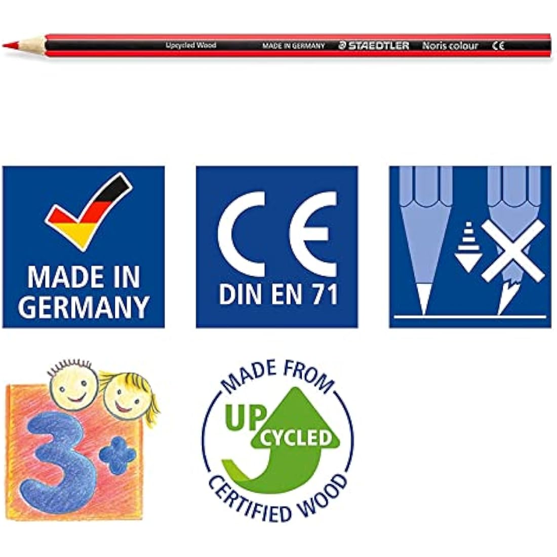 STAEDTLER 185 M36 Noris Colour Colouring Pencils - 36 Assorted Colours (Tin of 36 Pencils)