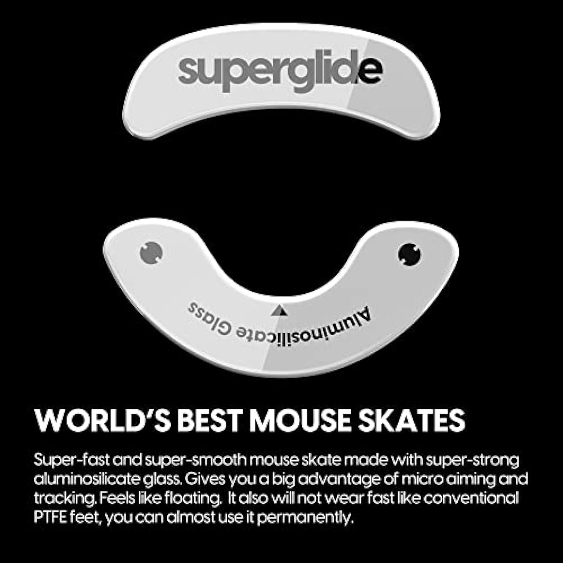 Superglide - Fastest and Smoothest Mouse Feet/Skates Made with Ultra Strong Flawless Glass Super Fast Smooth and Durable Sole for Endgame Gears XM1 RGB / XM1r [White]