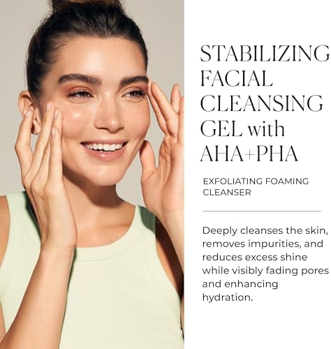 Natura Bissé Stabilizing Facial Cleansing Gel with AHA + PHA, Exfoliating foaming cleanser, Cleanses, Exfoliates & Balances, For Normal, oily & acne-prone Skin, 7 Oz