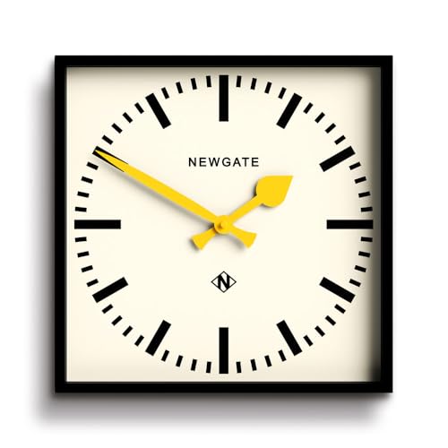 NEWGATE Number Five Railway Wall Clock - Square Clock - Kitchen Clock - Office Clock - Retro Clock - Designer Clock - Station Clock - Marker Dial