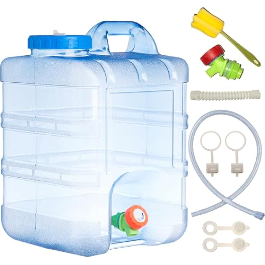 Sparkstarses Water Container, 20L Water Container with Tap, Camping Water Carrier, Plastic Water Tank for Kitchen, RV, Van, Truck, Camping, School, Hospital, Outdoor, Garden