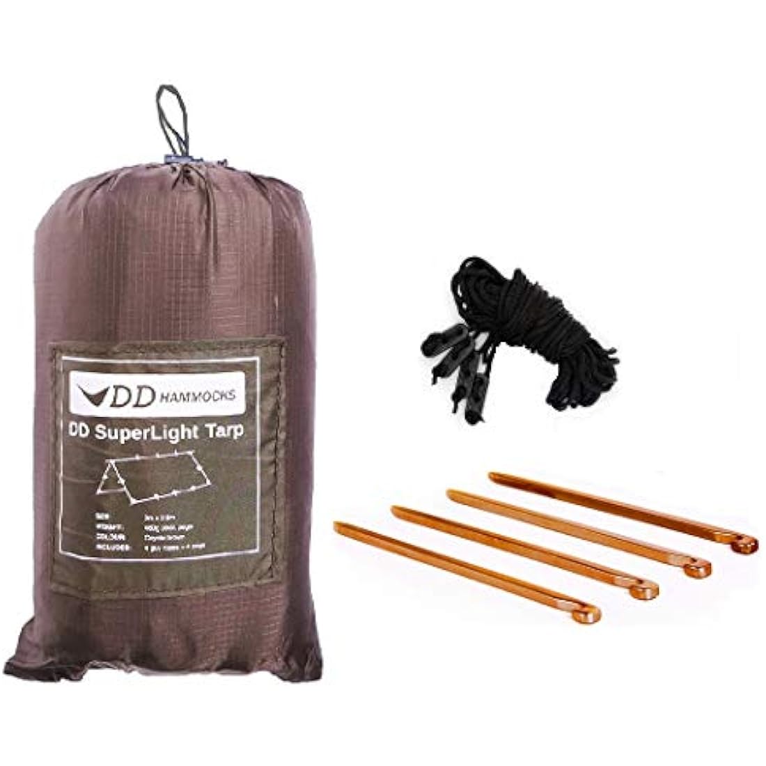DD Hammocks - DD SuperLight Tarp - 100% Waterproof Tarp Shelter For Ultralight Outdoor Camping Trekking And Bikepacking Adventure
