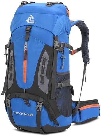 Bseash 60L Waterproof Lightweight Hiking Backpack with Rain Cover,Outdoor Sport Travel Daypack for Climbing Camping Touring