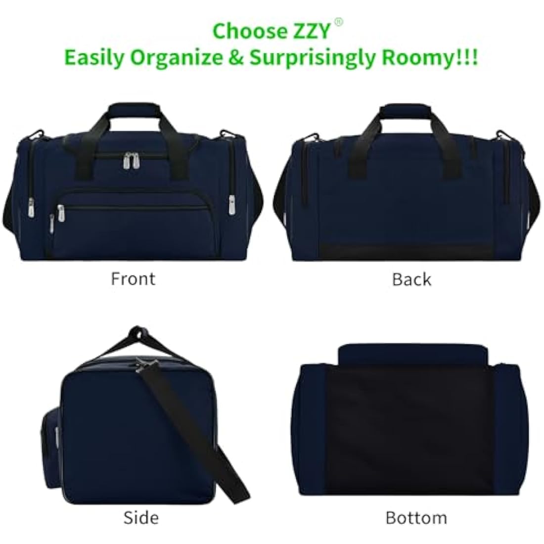 Sport Holdall Duffle Bag Gym Duffle Bag with Shoulder Strap Overnight Weekender Bag for Men and Women (Navy Blue, 40L)