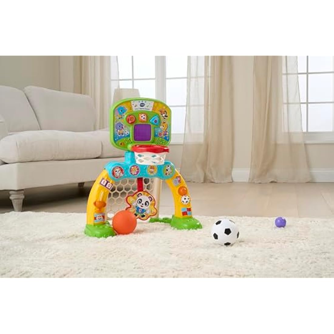 VTech 3-in-1 Sports Centre, Baby Interactive Toy with Colours and Sounds, Learning with Role-Play, Suitable for Baby Boys & Girls from 12 to 36 Months (Yellow/Blue), English Version