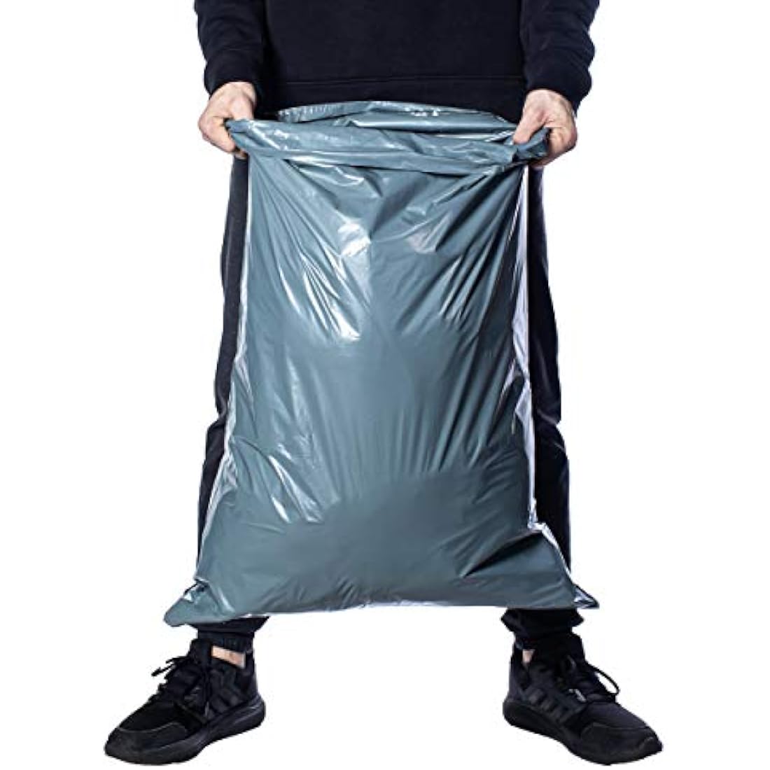 Large Mailing Bags by Calzette Extra Strong Polythene Grey Mail Envelopes for Packaging Clothes Parcel Self Seal Poly Storage Bags 22"x 30" (55cm x 76cm) Postal Bag Packing (10)
