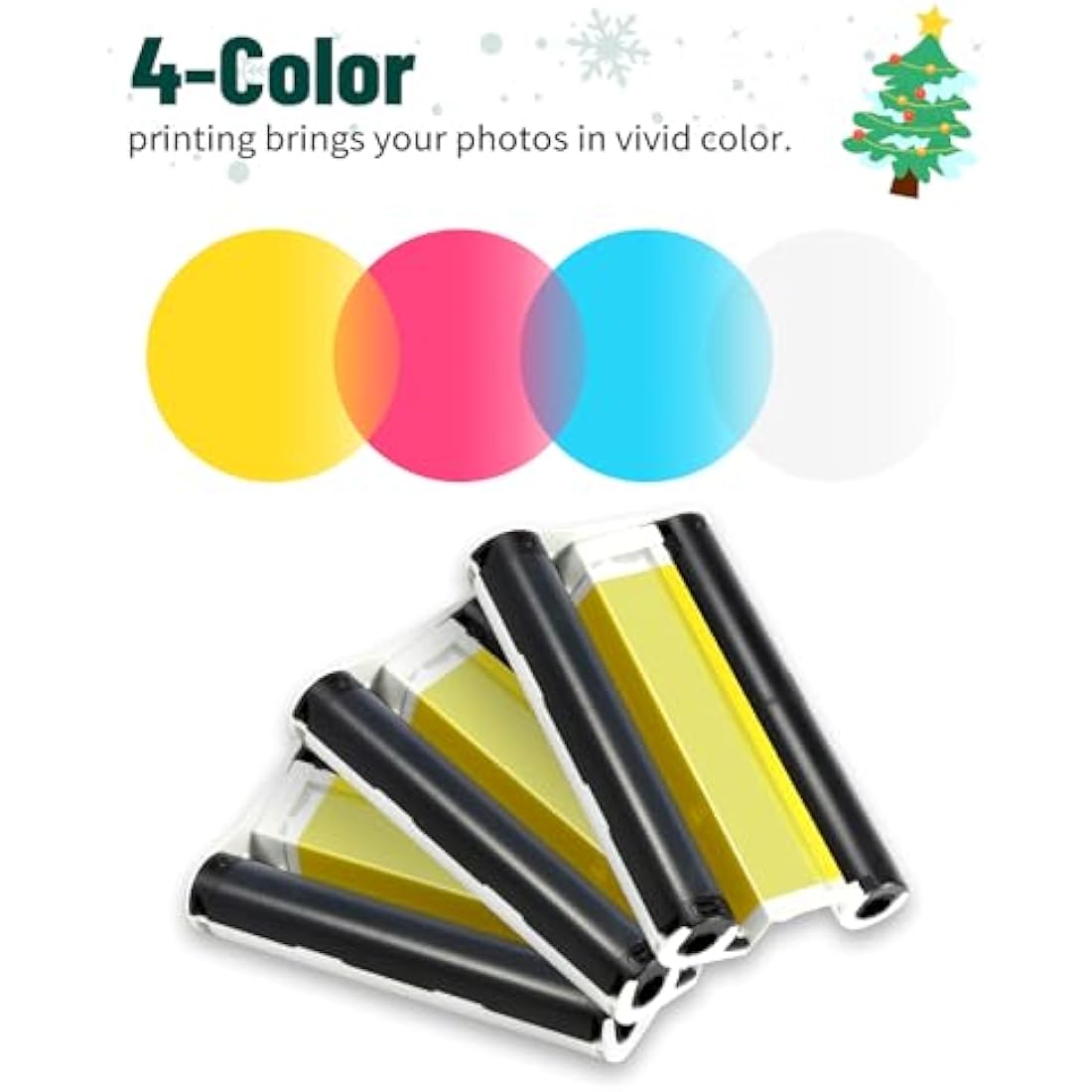 Compatible Canon Selphy CP1500 Ink and Paper for Selphy Photo Printer CP1500 CP1300 CP1200 CP910 CP800 CP780 4x6 inch 10x15cm, KP-108IN 3xKP-36IP Photo Paper 108 Sheets and 3 Colour Ink Cassette