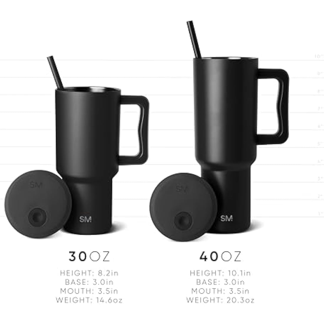 Simple Modern Tumbler 40 oz with Handle and Straw | Insulated Stainless Steel Water Bottle Iced Coffee Cup Travel Mug | Gifts for Women & Men | Trek | 1180ml | Almond Birch