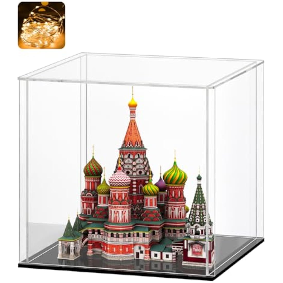 HUIJINTAO Clear Acrylic Display Case Countertop Box Cube Organizer Stand Dustproof Protection Showcase for Action Figures/Toys/Collectibles(10x10x10inch;25x25x25cm)
