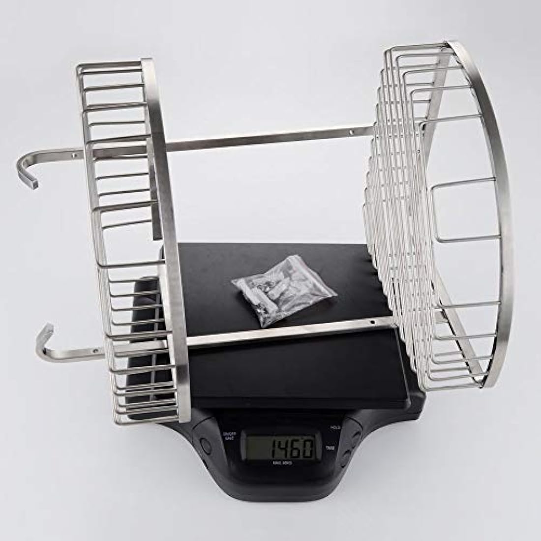 Konhard CS002 Wall Bathroom and Shower Basket, Brushed Stainless Steel 2 Tier