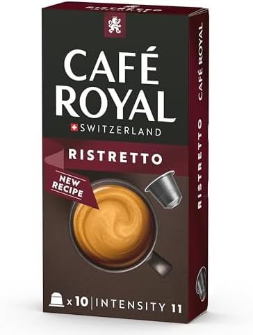Café Royal, Ristretto, 100 Nespresso (R) compatible capsules, 80 percent recycled Aluminium, Rainforest Alliance certified, intensity 11