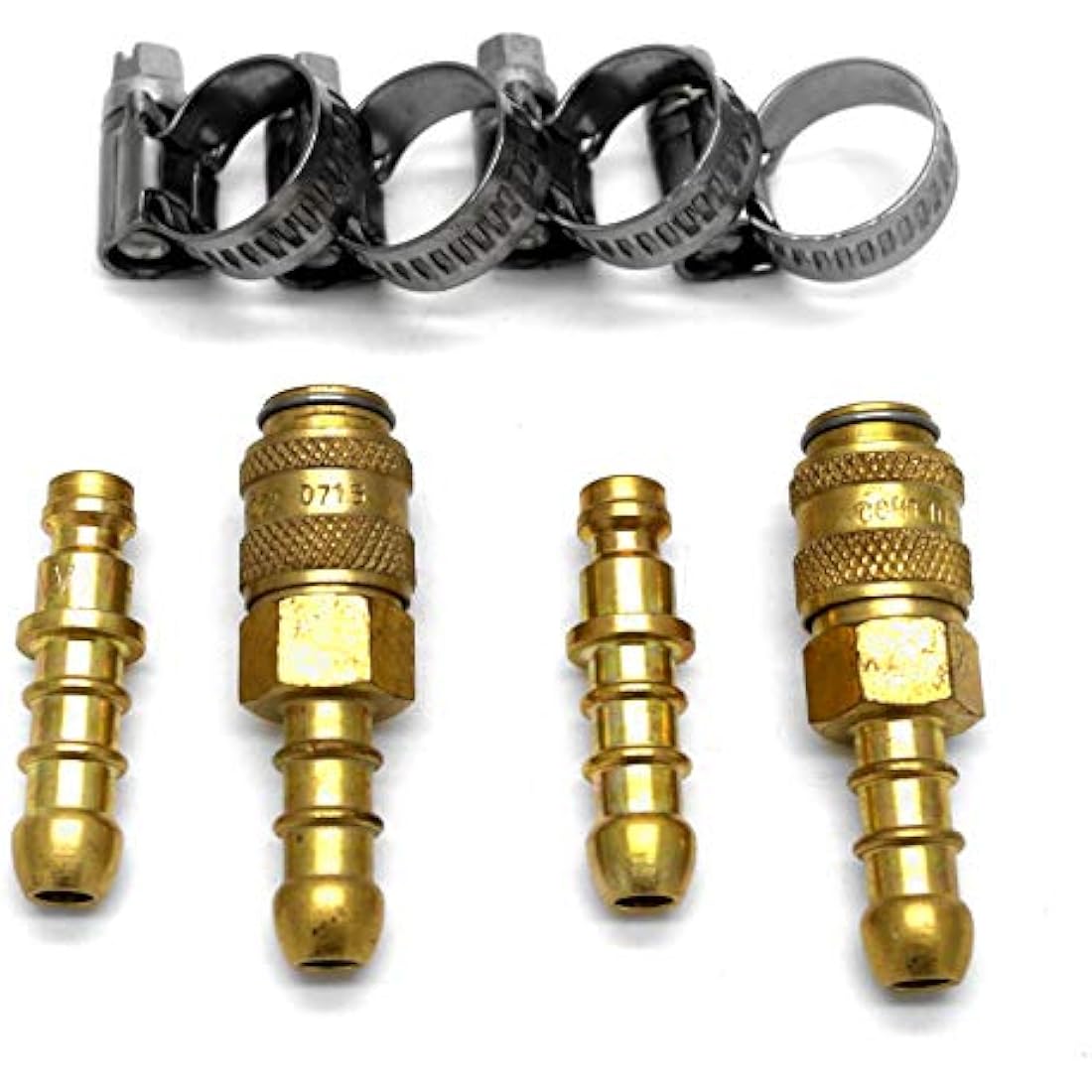 continental/1stserie 2 X Quick Release Fittings Coupling for 8mm propane/butane Hose + 4 Clips