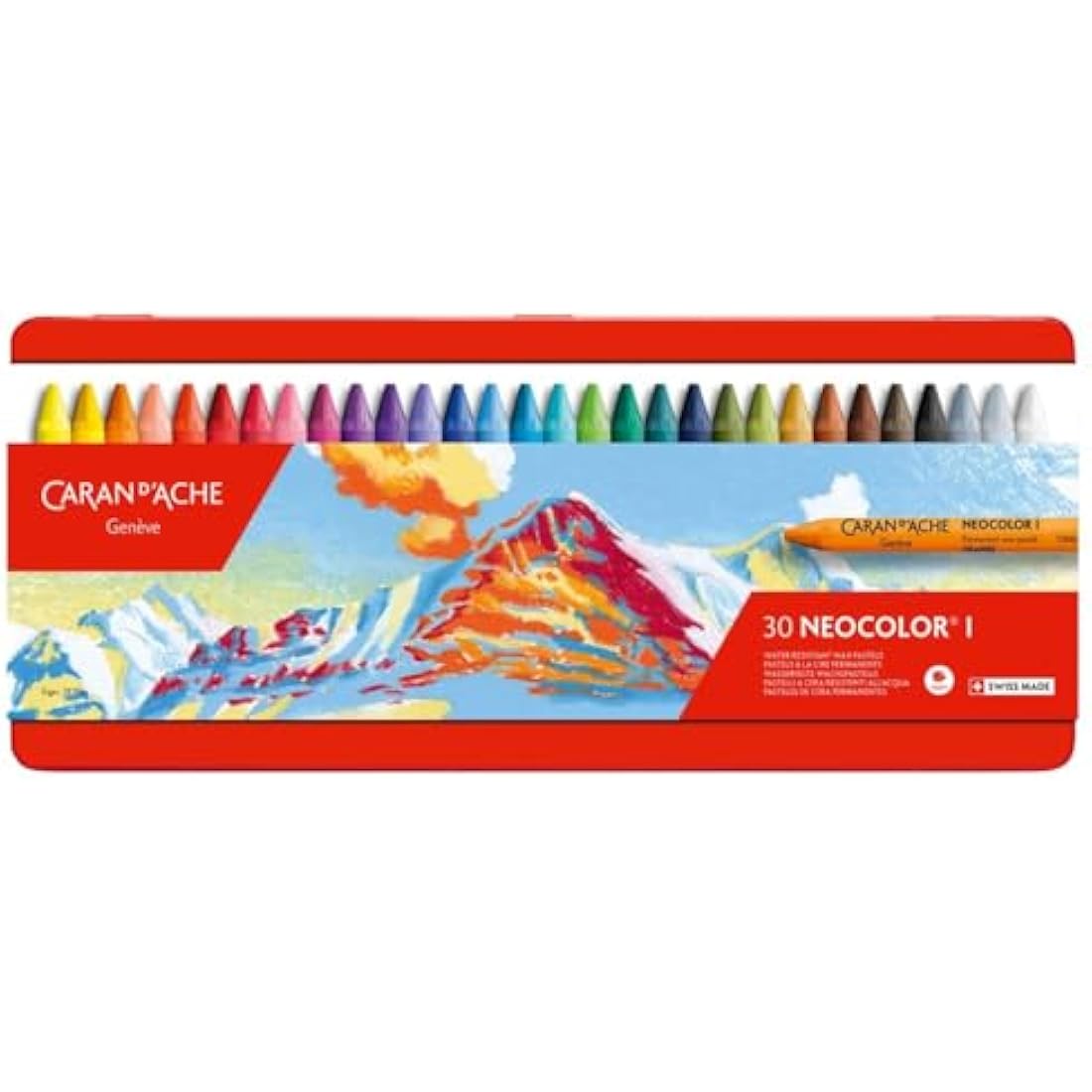 Caran Dache Metal tin with 30 Assorted Colours