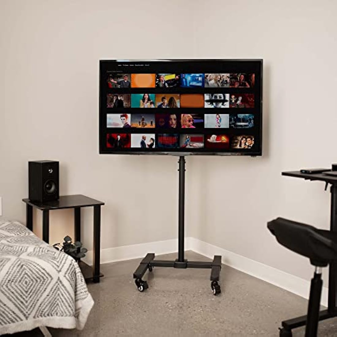 VIVO Mobile TV Display Stand for 13 to 42 inch LED LCD Flat Panel Screens, Rolling Floor Stand Height Adjustable Mount with Wheels STAND-TV07W