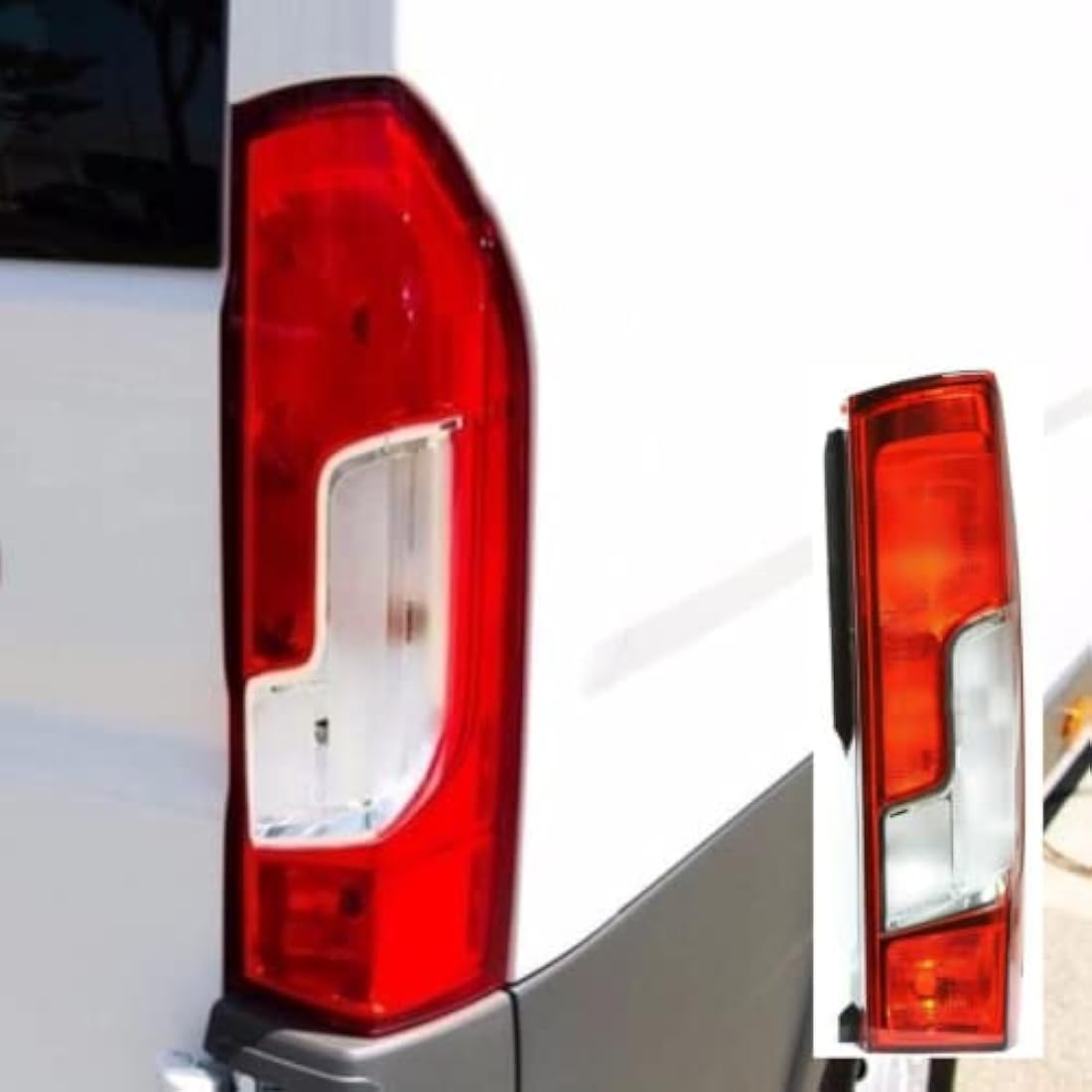 Seintech Plastic Tail Light - Right Driver Side O/S Driver Side Tail Light Lens - Red/clear, LED, RHD Vehicles Only - For Peugeot, Citroën, Fiat 2014 Onwards