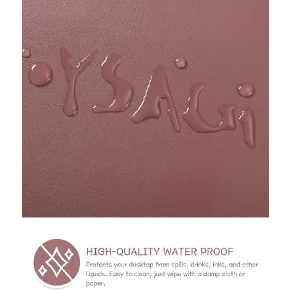 YSAGi Non-Slip Desk Pad, Waterproof PVC Leather Desk Table Protector, Ultra Thin Large Mouse Pad, Easy Clean Laptop Desk Writing Mat for Office Work/Home/Decor (90 x 43 cm, Dark Pink)