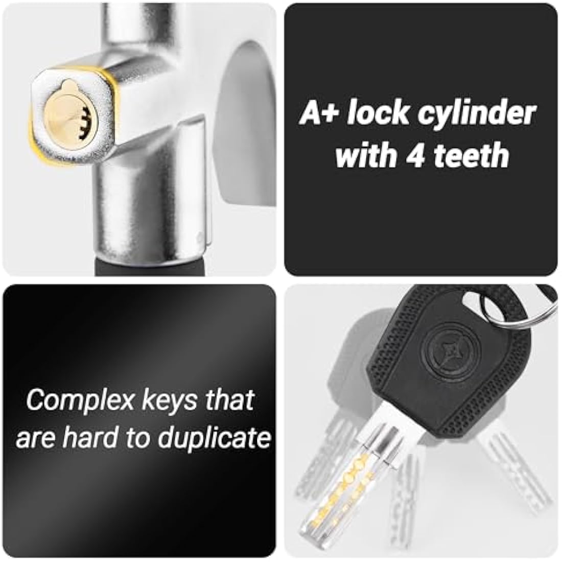 Turnart Steering Wheel Lock Universal Anti-Theft Device Retractable Steering Lock with 3 Keys for Auto/Truck/SUV/Van (Black)